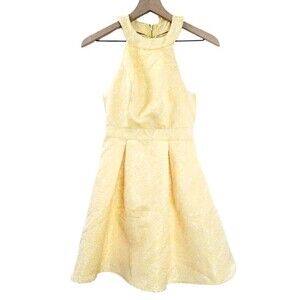 Beauty and the Beast Women's Yellow Jacquard Sleeveless Dress Size XS